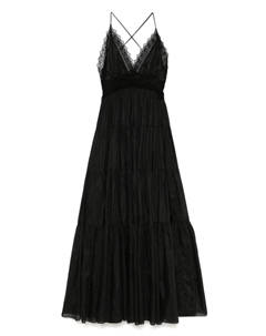 Платье макси из цветочного кружева, черный Ermanno scervino