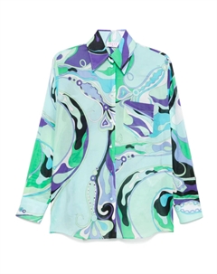 Рубашка с принтом «Орхидея» от, синий Pucci