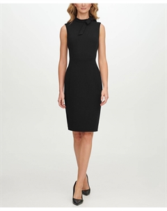 Миниатюрное платье-футляр с бантом, черный Calvin klein