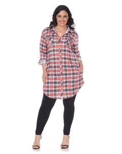 Эластичная клетчатая туника plus piper, мульти White mark