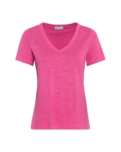 Футболка из органического хлопка с v-образным вырезом, розовый Tom tailor