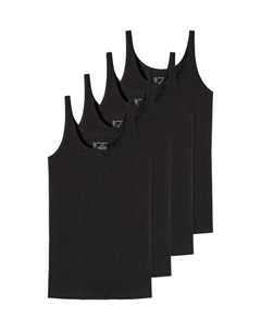Майка/Топ 4 шт. в упаковке 95/5 органический хлопок, черный Schiesser