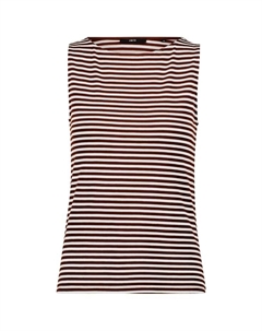 Полосатый топ с вырезом лодочкой, бежевый Zero