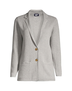 Женский тонкий хлопковый свитер-блейзер на пуговицах спереди Lands' end