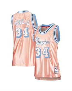 Женская розовая майка Swingman Лос-Анджелес Лейкерс 1996 года с Шакилом О'Нилом, розовое золото, 75-летие, розовый Mitchell and ness