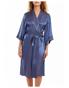Халат skyler plus size irredesant с поясом для самостоятельного завязывания и внутренними завязками, синий Icollection