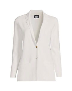 Женский тонкий хлопковый свитер-блейзер на пуговицах спереди Lands' end