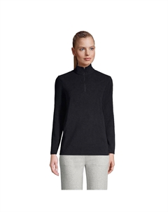 Женский флисовый пуловер с молнией на четверть четверти Lands' end