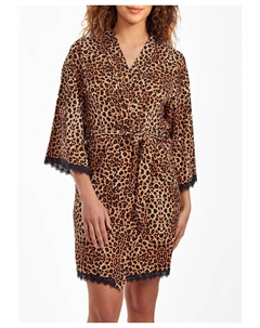 Женский халат chiya с поясом на завязках и краями с кружевной отделкой Icollection