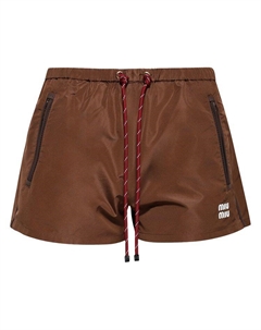 Шорты Technical Fabric Shorts 'Cocoa Brown', коричневый Miu miu
