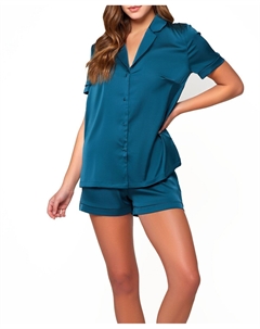 Женский пижамный комплект из атласа и кружева с короткими рукавами Lucile Icollection