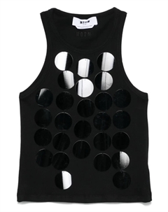 Майка, украшенная пайетками, черный Msgm