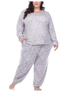 Комплект для отдыха с леопардовым принтом больших размеров, 2 предмета White mark