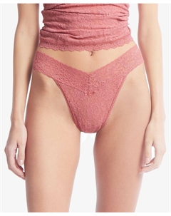 Женские фирменные кружевные стринги с оригинальной посадкой Hanky panky