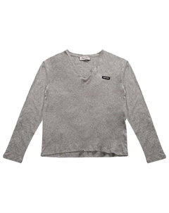 Рубашка Jersey Polo Shirt 'Grey', серый Miu miu