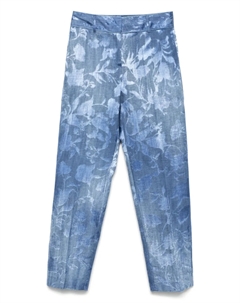 Брюки из жаккарда с цветочным принтом, синий Ermanno scervino