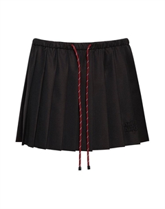 Юбка Pleated Batavia Skirt 'Ebony', черный Miu miu