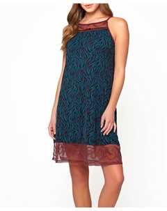 Женская сорочка с бретелькой на бретельках с рисунком зебры, вырезом на спине, кружевной отделкой и бантом Icollection