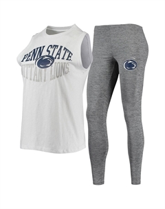 Женский темно-серый, белый комплект для сна Nittany Lions Penn State Nittany Lions и леггинсы Concepts sport