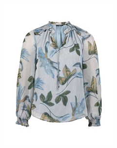 Блузка-Рубашка с разрезом по горловине, мультиколор Zero