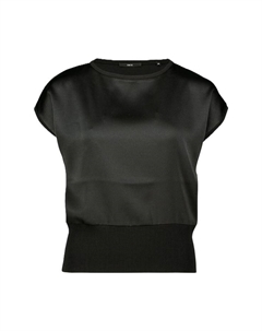 Блузка-Рубашка с ребристыми манжетами, черный Zero