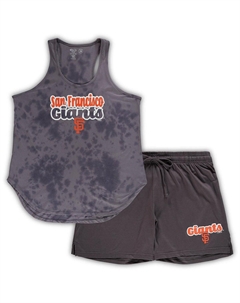 Женский темно-серый комплект для сна San Francisco Giants больших размеров с облачной майкой и шортами Concepts sport