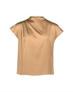 Блузка рубашка воротник-стойка, цвет 7109 tigers eye Zero