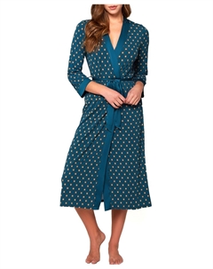 Женский малахитовый ультрамягкий халат миди с принтом Icollection