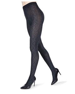 Женские колготки-свитера с перекрещивающимся ромбовидным узором, серый Memoi