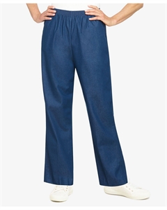 Плюс размер классический джинсовый без застежек прямые брюки стандартной длины, мульти Alfred dunner