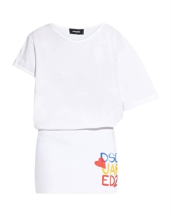 Платье-футболка из хлопка, белый Dsquared2