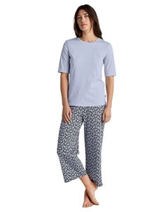 Любимый верх пижамы из хлопка для сна, синий Calida