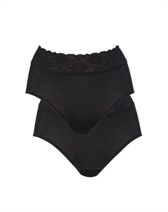 Трусы-Миди 2 пары знаковые, черный Calida