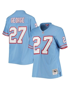Женская голубая майка игрока Eddie George Houston Oilers Legacy Replica Player Mitchell and ness