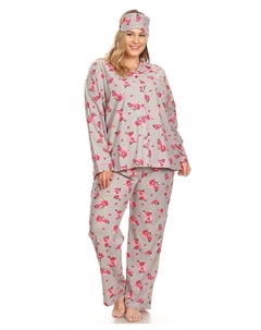 Плюс размер пижамный комплект из 3 предметов, мульти White mark