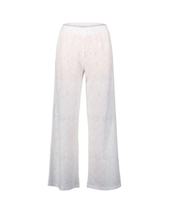 Брюки из ткани с ажурной вышивкой, белый Zero