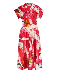 Платье миди с графическим принтом, розовый Tory burch