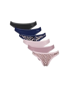 Стринги 6 шт. в упаковке - go crush string c6p трусы стрейч хлопок, мультиколор Sloggi