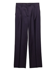 Брюки шерстяные в полоску, синий Prada