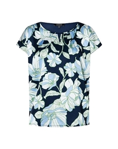 Блузка-Рубашка с вырезом-замочной скважиной, цвет 4370 floral print More&more