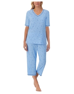 Пижамный комплект из топа с рукавами до локтя и капри с принтом Cuddl duds