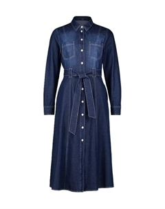 Джинсовое платье хлопковая блузка воротник, синий Zero
