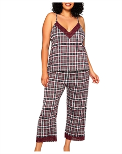 Комплект из длинной майки и укороченных брюк Jessie Cozy Plus Size, серый Icollection