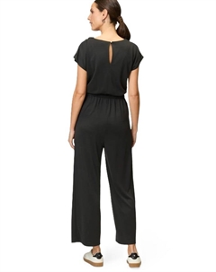 Комбинезон с вырезом-водопадом, черный Zero