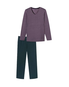 Комфортная пижама с v-образным вырезом, лиловый Schiesser