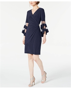 Платье со стразами и искусственным запахом, синий R&m richards