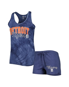 Женский комплект для сна, темно-синяя майка и шорты Billboard Racerback Detroit Tigers, темно-синий Concepts sport