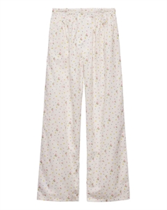 Брюки с цветочным принтом, белый Prada