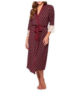 Ультрамягкий вязаный женский длинный халат с ромбовидным узором и принтом Icollection