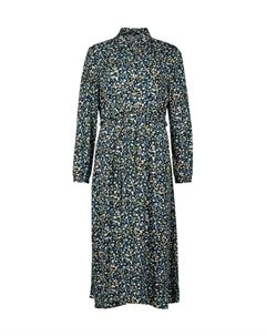 Платье-Рубашка из крепа с длинными рукавами, черный Zero